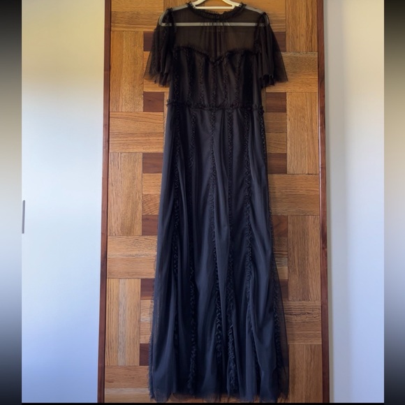 Boden | Frill Tulle Maxi Dress Black - Picture 4 of 7